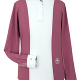 Essex Classics Girls "Luna II" Dark Pink with Unicorns Long Sleeve Performance Show Shirt - Essex Classics - Equiluxe Tack