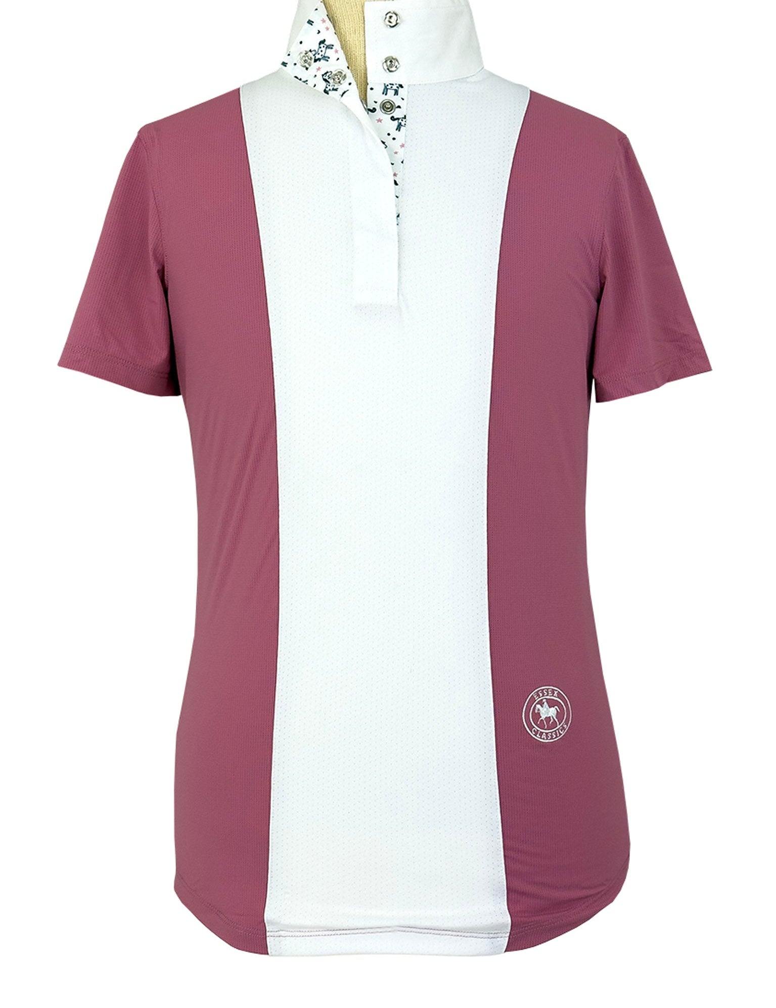 Essex Classics Girls "Luna II" Dark Pink with Unicorns Short Sleeve Performance Show Shirt - Essex Classics - Equiluxe Tack