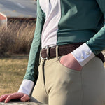 Essex Classics Girls "Luna II" Forest Green Self - Trim Long Sleeve Performance Show Shirt - Essex Classics - Equiluxe Tack