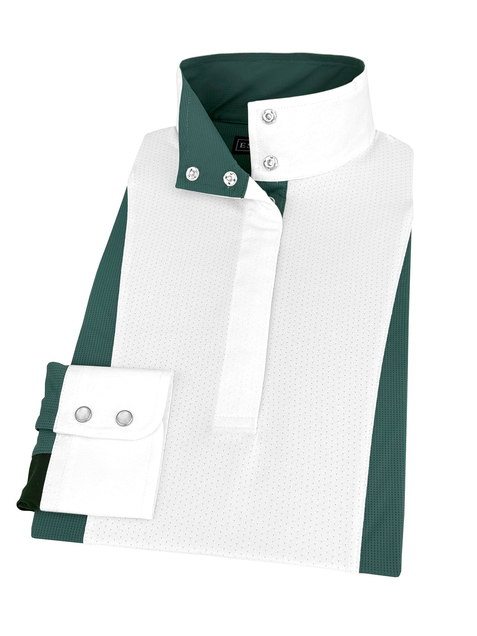 Essex Classics Girls "Luna II" Forest Green Self - Trim Long Sleeve Performance Show Shirt - Essex Classics - Equiluxe Tack