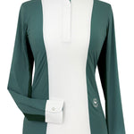 Essex Classics Girls "Luna II" Forest Green with Geometric Long Sleeve Performance Show Shirt - Essex Classics - Equiluxe Tack
