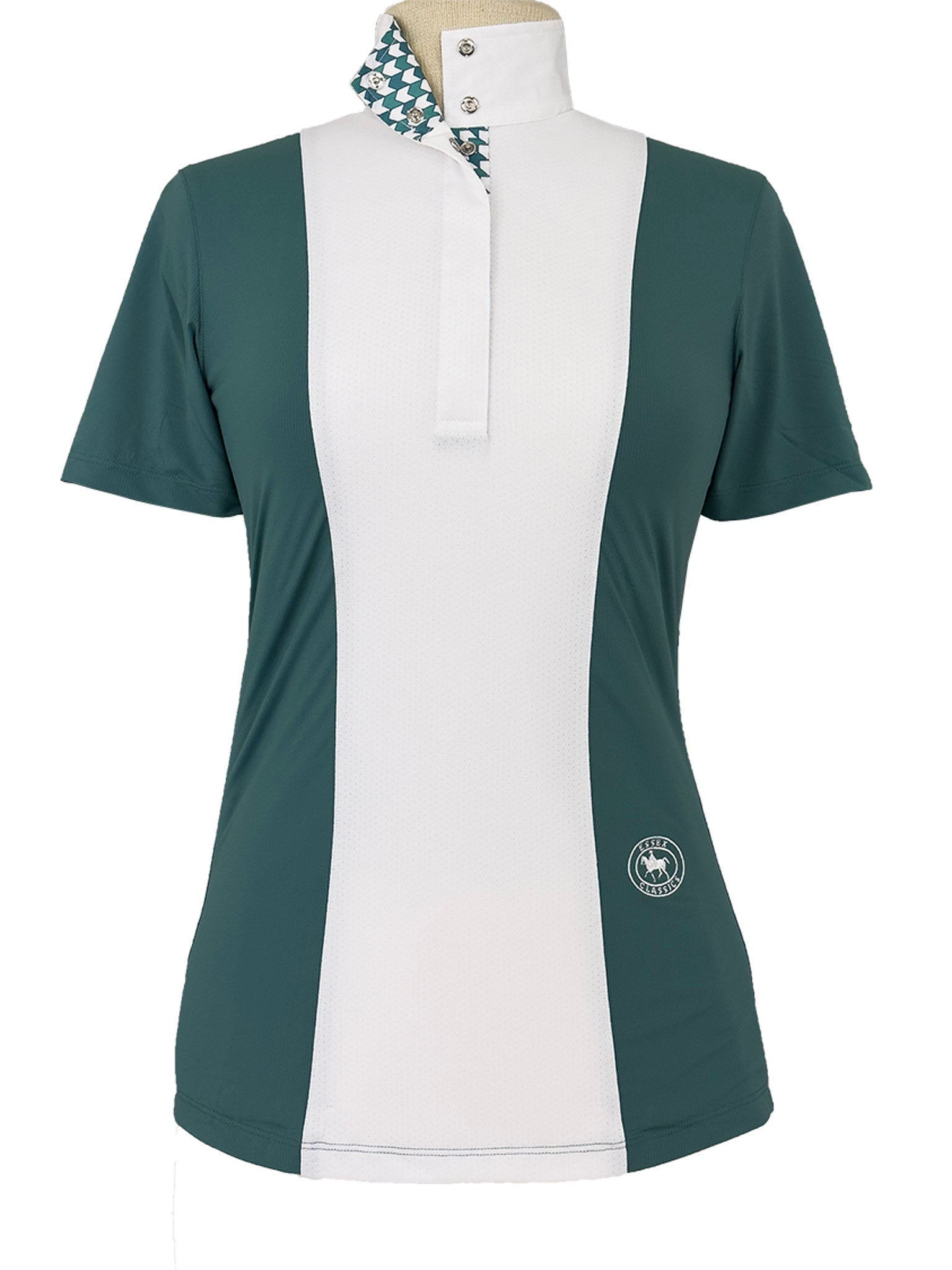 Essex Classics Girls "Luna II" Forest Green with Geometric Short Sleeve Performance Show Shirt - Essex Classics - Equiluxe Tack