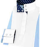 Essex Classics Girls "Luna II" Light Blue Long Sleeve Performance Show Shirt with Blue Checks Trim - Essex Classics - Equiluxe Tack