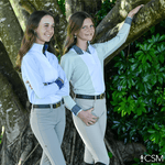 Essex Classics Girls "Luna II" Light Blue Long Sleeve Performance Show Shirt with Stirrups Trim - Essex Classics - Equiluxe Tack