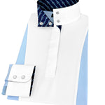 Essex Classics Girls "Luna II" Light Blue Long Sleeve Performance Show Shirt with Stirrups Trim - Essex Classics - Equiluxe Tack
