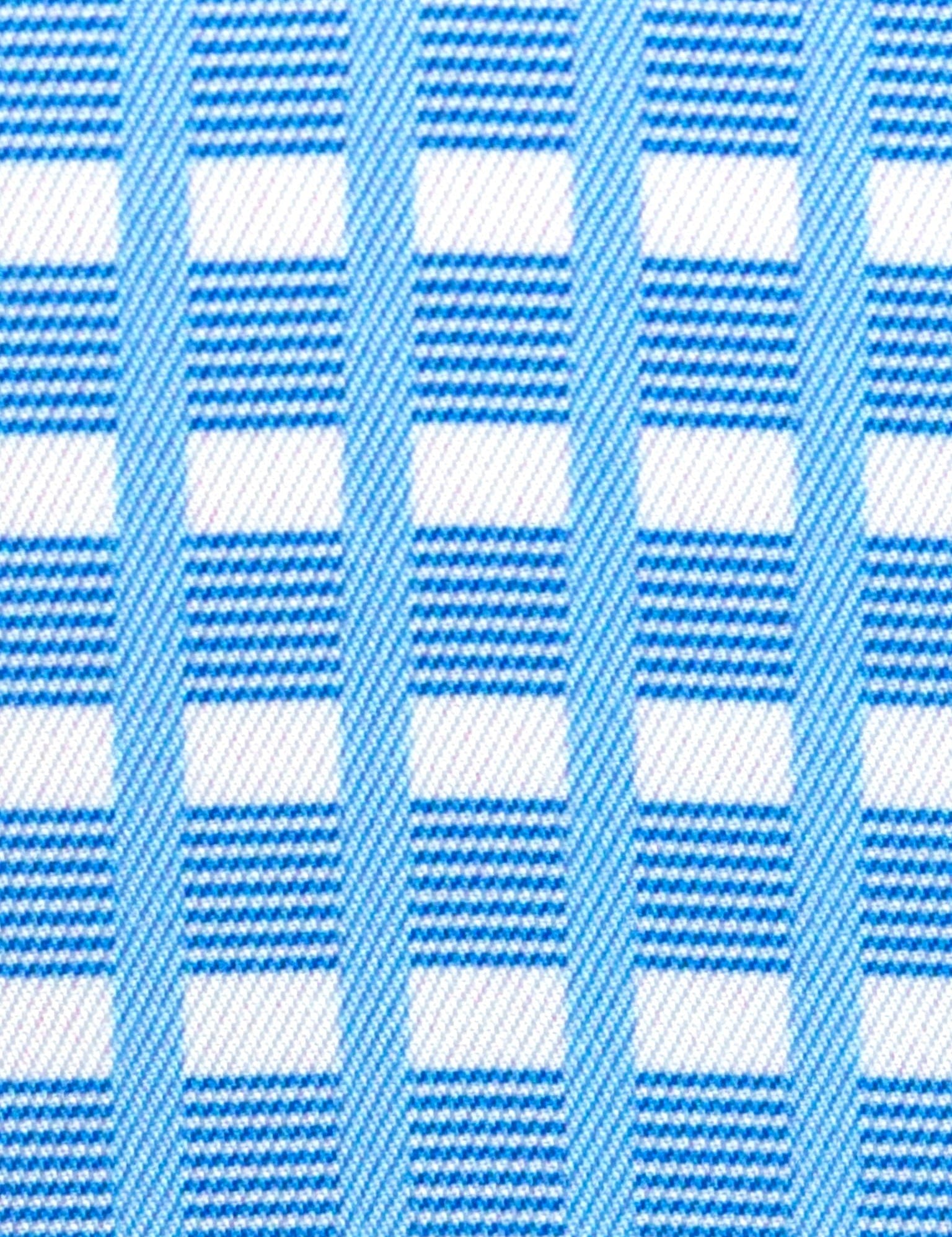 Essex Classics Girls "Luna II" Light Blue Short Sleeve Performance Show Shirt with Blue Checks Trim - Essex Classics - Equiluxe Tack