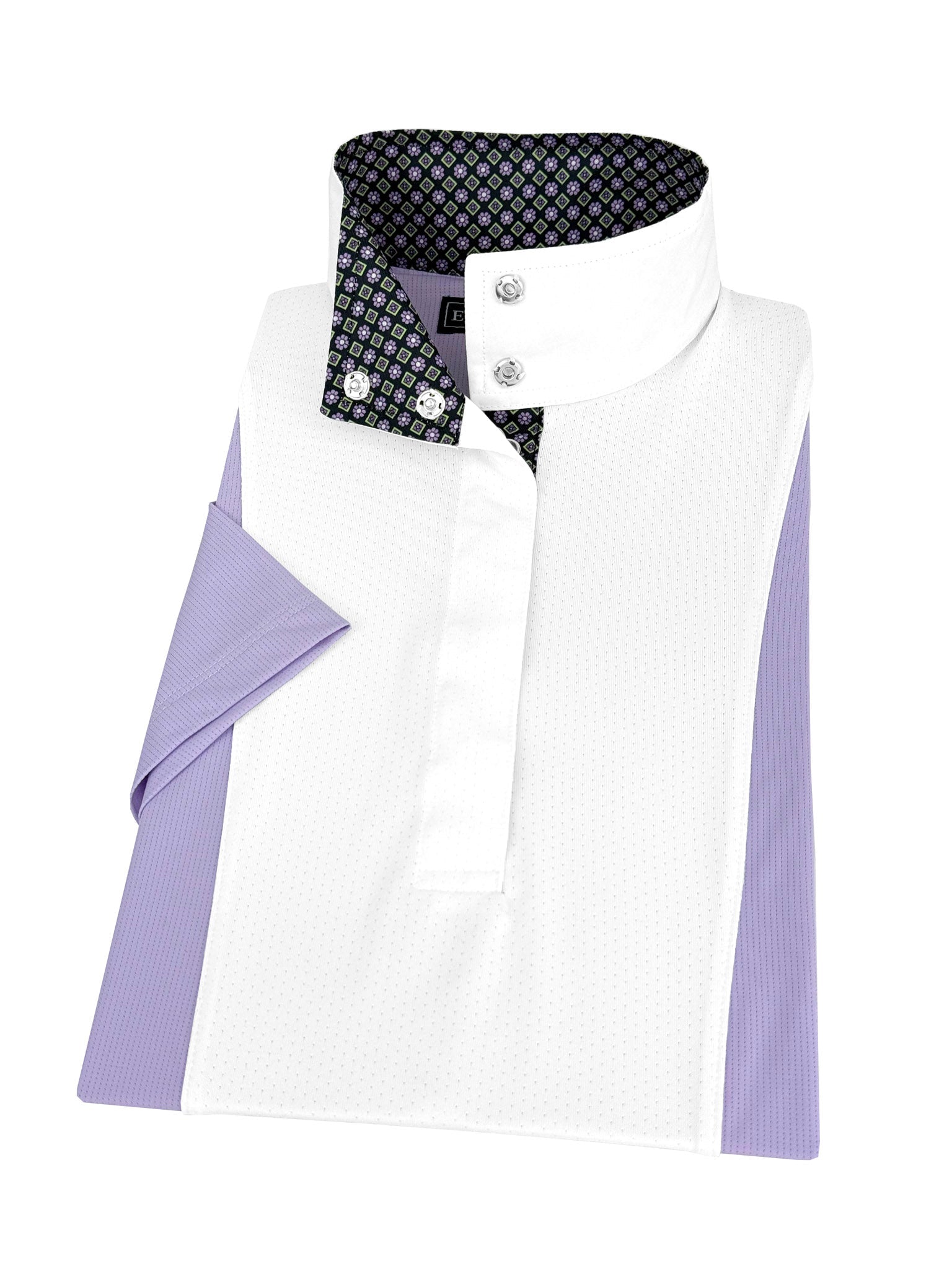 Essex Classics Girls "Luna II" Lilac Short Sleeve Performance Show Shirt with Diamond and Daisy Trim - Essex Classics - Equiluxe Tack