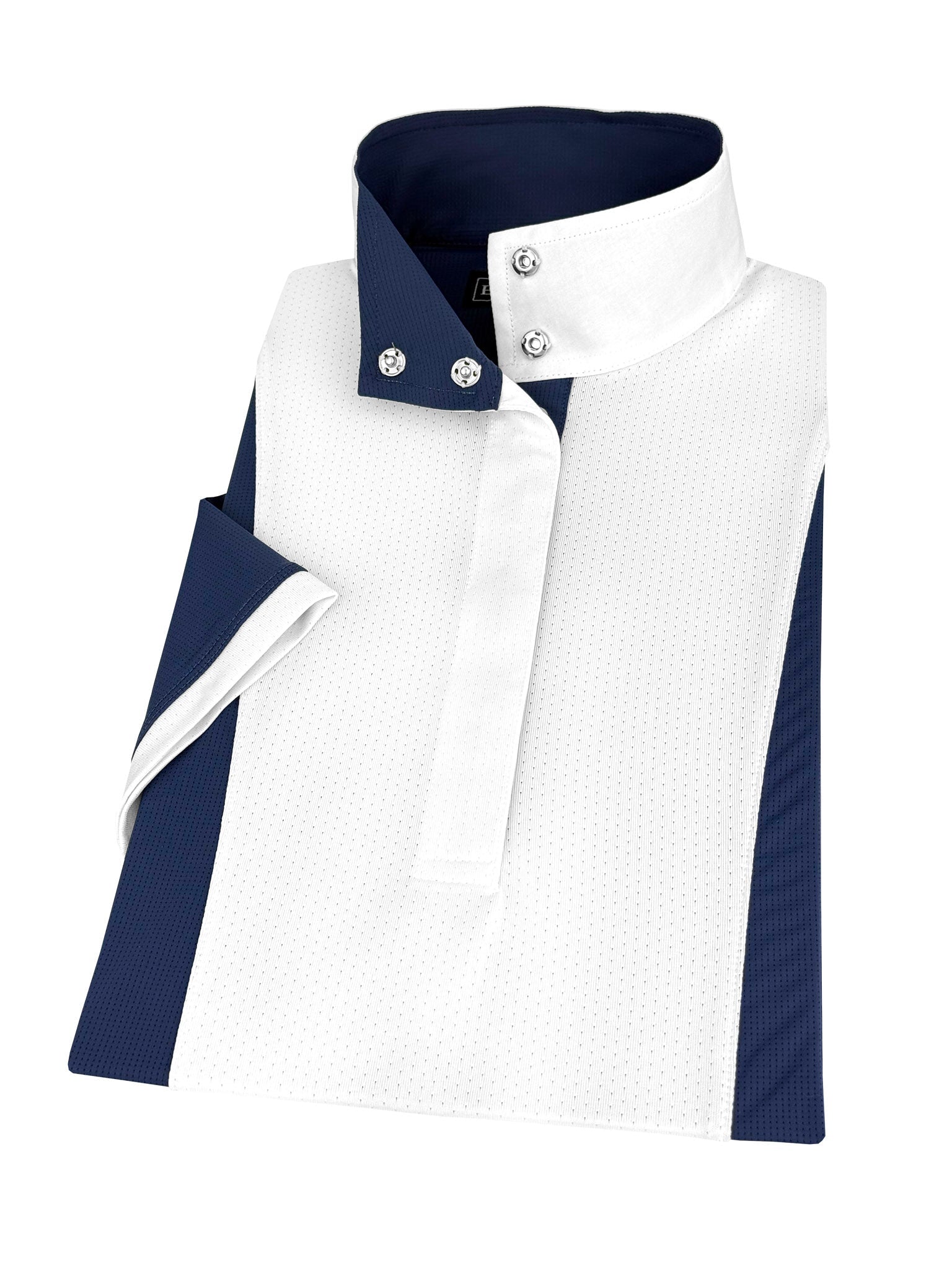 Essex Classics Girls "Luna II" Marine Blue Self - Trim Short Sleeve Performance Show Shirt - Essex Classics - Equiluxe Tack