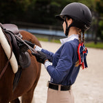 Essex Classics Girls "Luna II" Marine Blue with Woof & Whimsy Long Sleeve Performance Show Shirt - Equiluxe Tack