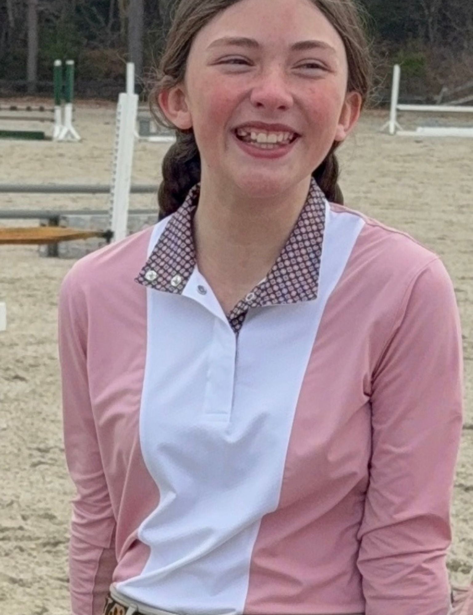 Essex Classics Girls "Luna II" Pink Long Sleeve Performance Show Shirt - Essex Classics - Equiluxe Tack