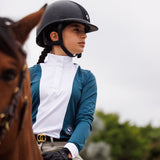 Essex Classics Girls "Luna II" Teal with Cozy Crew Long Sleeve Performance Show Shirt - Equiluxe Tack