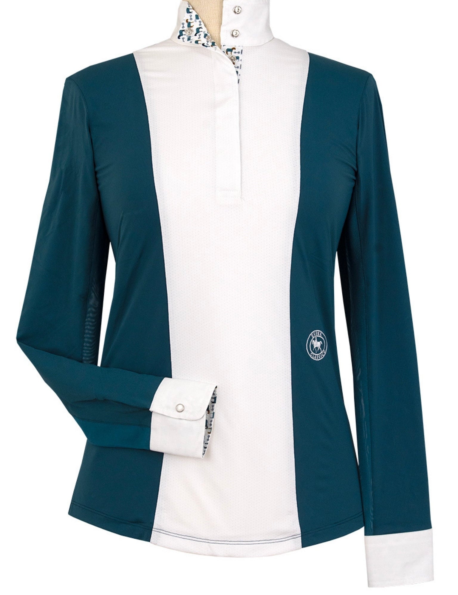 Essex Classics Girls "Luna II" Teal with Cozy Crew Long Sleeve Performance Show Shirt - Equiluxe Tack