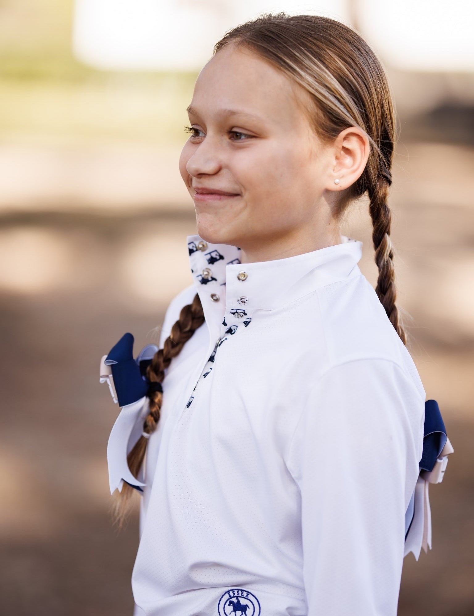 Essex Classics Golf Carts Girls Talent Yarn Straight Collar Long Sleeve Show Shirt - Essex Classics - Equiluxe Tack