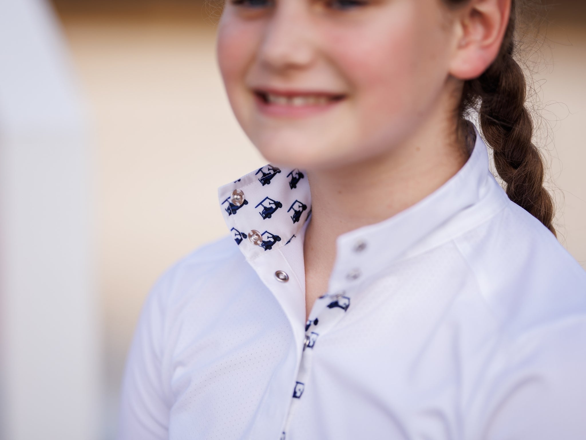 Essex Classics Golf Carts Girls Talent Yarn Straight Collar Short Sleeve Show Shirt - Essex Classics - Equiluxe Tack