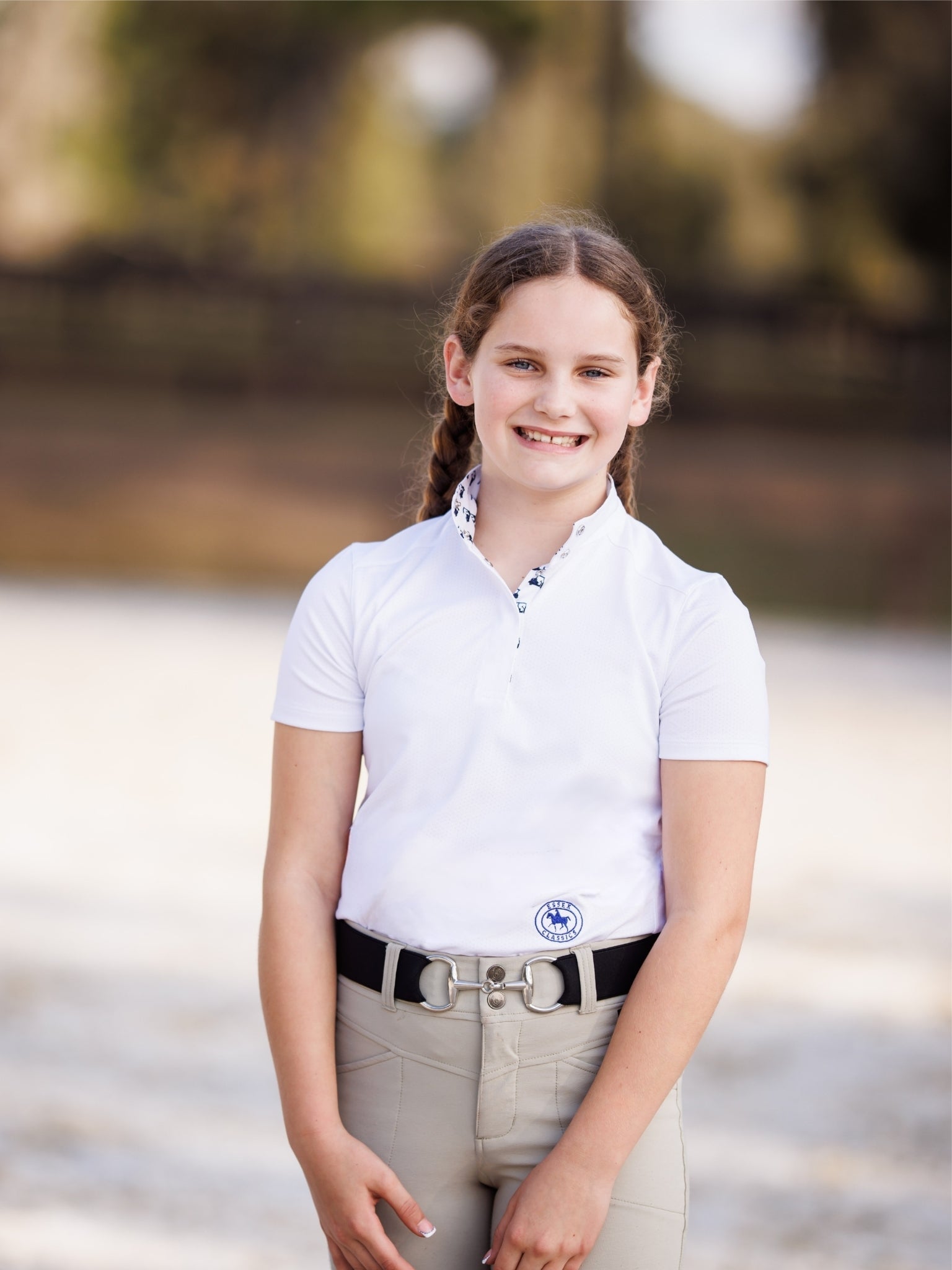 Essex Classics Golf Carts Girls Talent Yarn Straight Collar Short Sleeve Show Shirt - Essex Classics - Equiluxe Tack