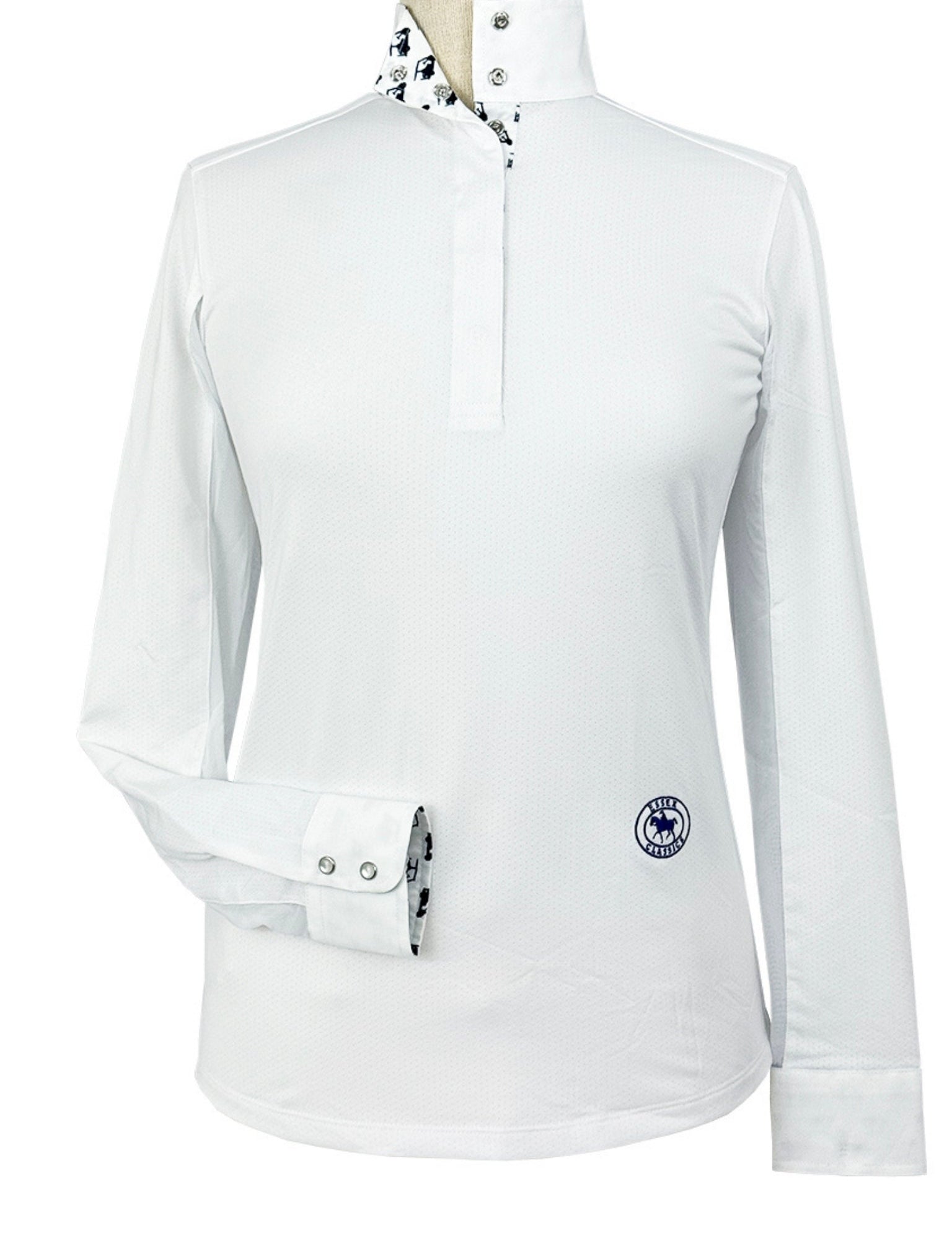Essex Classics Golf Carts Ladies Talent Yarn Straight Collar Long Sleeve Show Shirt - Essex Classics - Equiluxe Tack