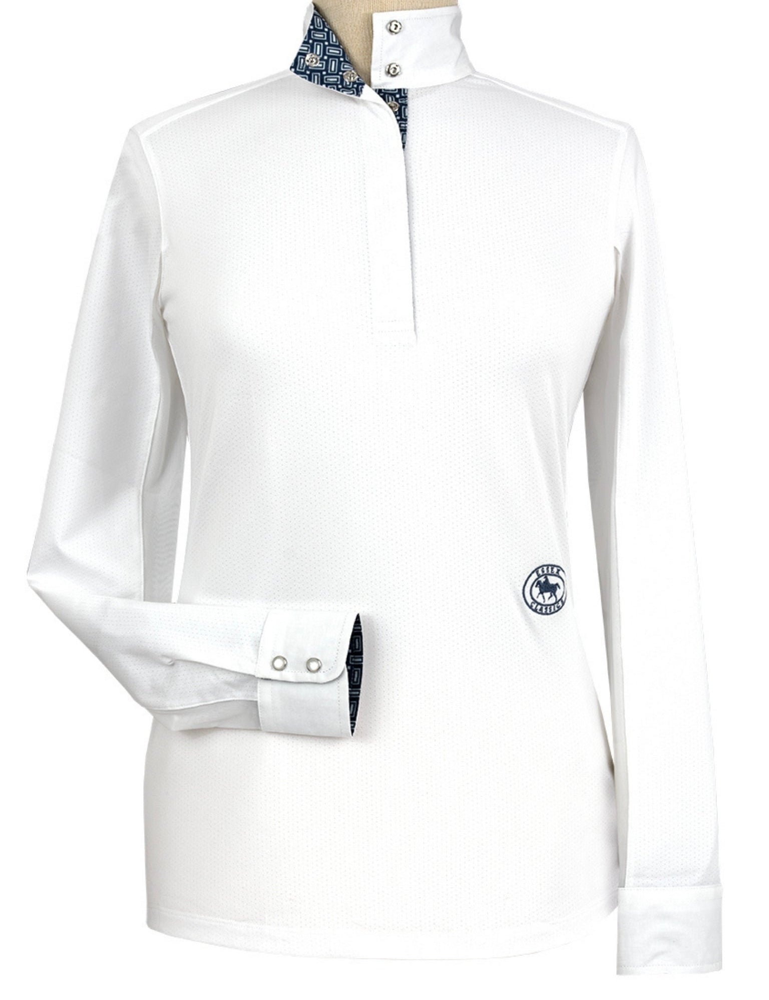 Essex Classics Hampton Lattice Ladies Talent Yarn Straight Collar Long Sleeve Show Shirt - Equiluxe Tack