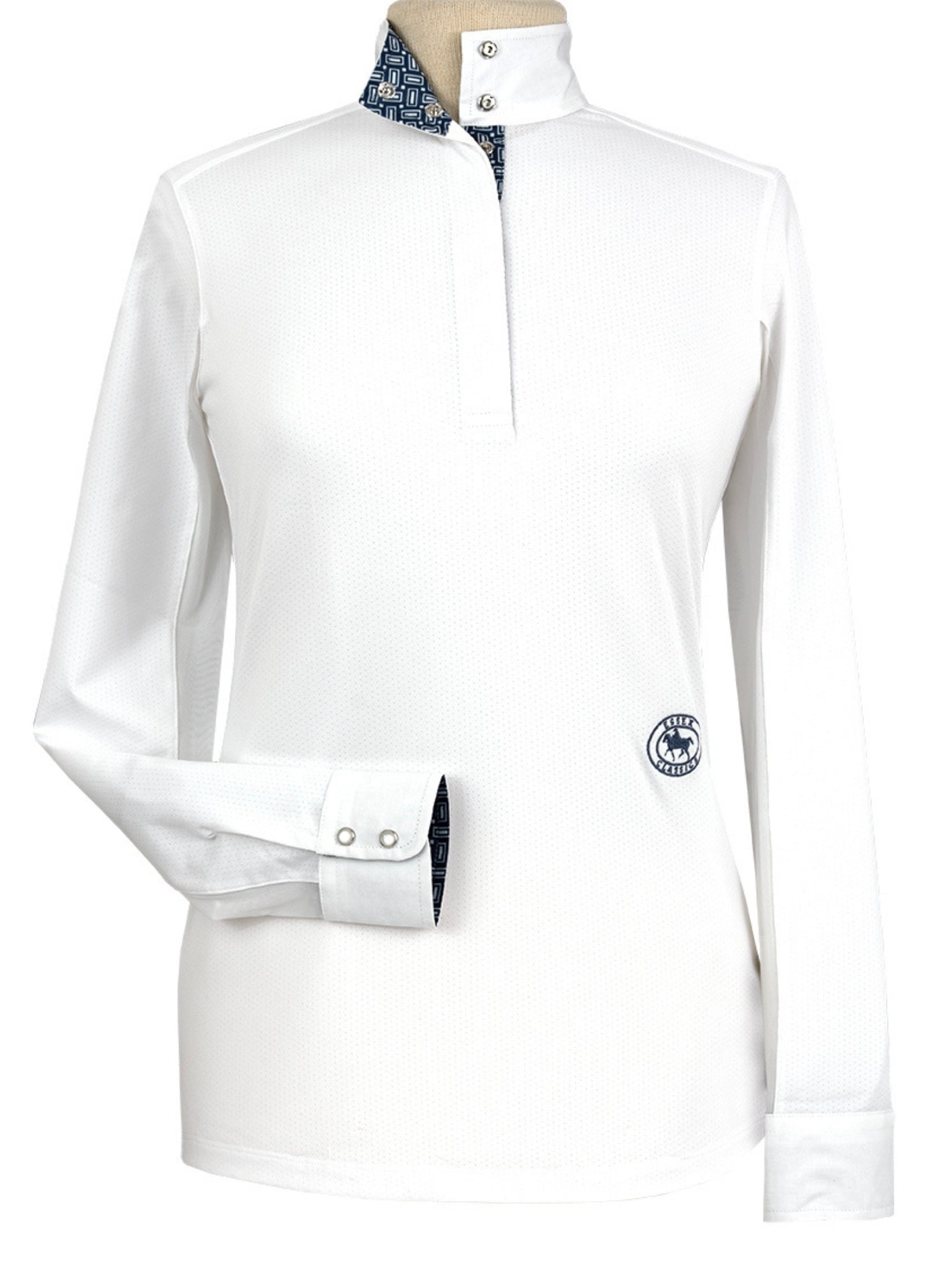 Essex Classics Hampton Lattice Ladies Talent Yarn Straight Collar Long Sleeve Show Shirt - Equiluxe Tack