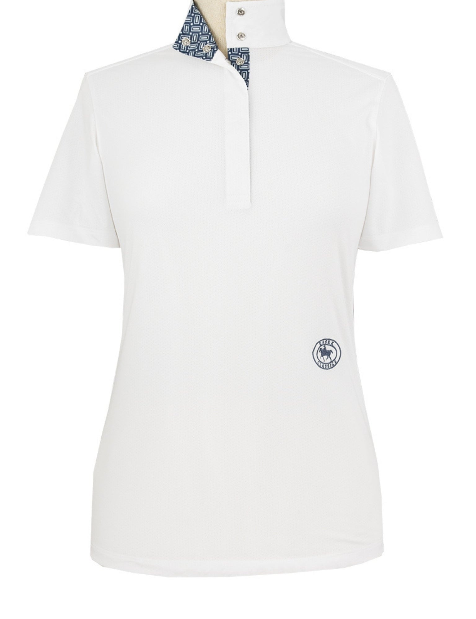 Essex Classics Hampton Lattice Ladies Talent Yarn Straight Collar Short Sleeve Show Shirt - Equiluxe Tack