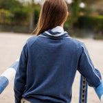 Essex Classics Hampton Sweater - Dusty Blue & Light Grey - Equiluxe Tack