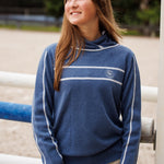 Essex Classics Hampton Sweater - Dusty Blue & Light Grey - Equiluxe Tack