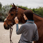 Essex Classics Hampton Sweater - Grey & Teal - Equiluxe Tack