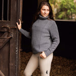 Essex Classics Laced Rein Cable Knit Sweater - Charcoal - Equiluxe Tack