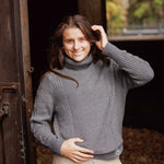 Essex Classics Laced Rein Cable Knit Sweater - Charcoal - Equiluxe Tack