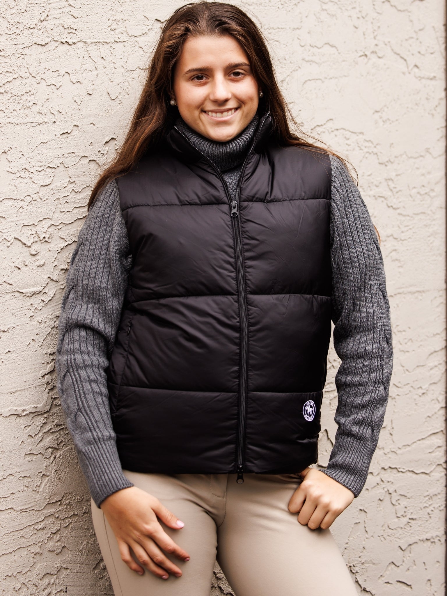 Essex Classics Laced Rein Cable Knit Sweater - Charcoal - Equiluxe Tack