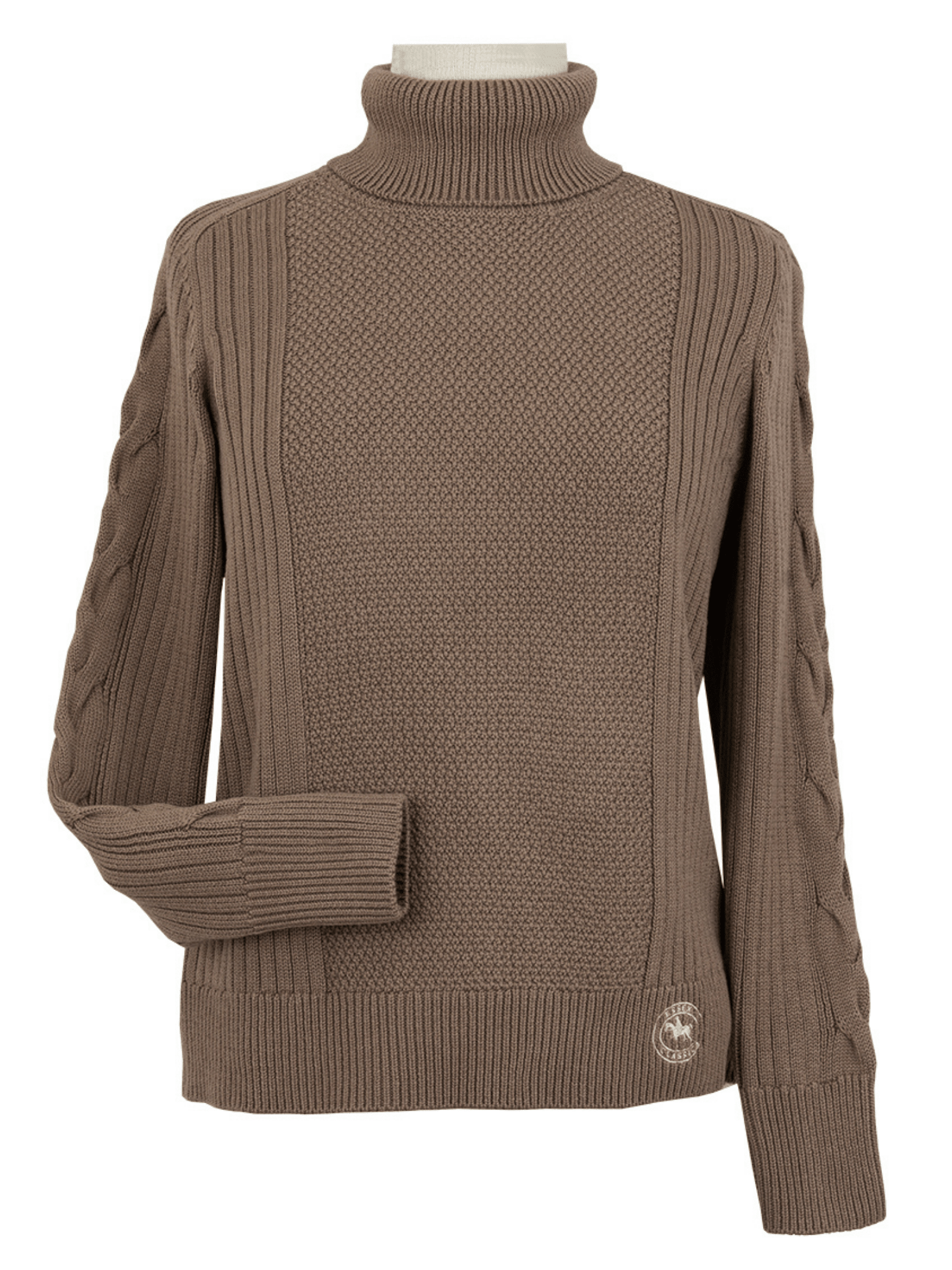 Essex Classics Laced Rein Cable Knit Sweater - Tan - Equiluxe Tack
