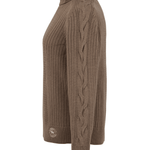 Essex Classics Laced Rein Cable Knit Sweater - Tan - Equiluxe Tack