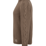 Essex Classics Laced Rein Cable Knit Sweater - Tan - Equiluxe Tack