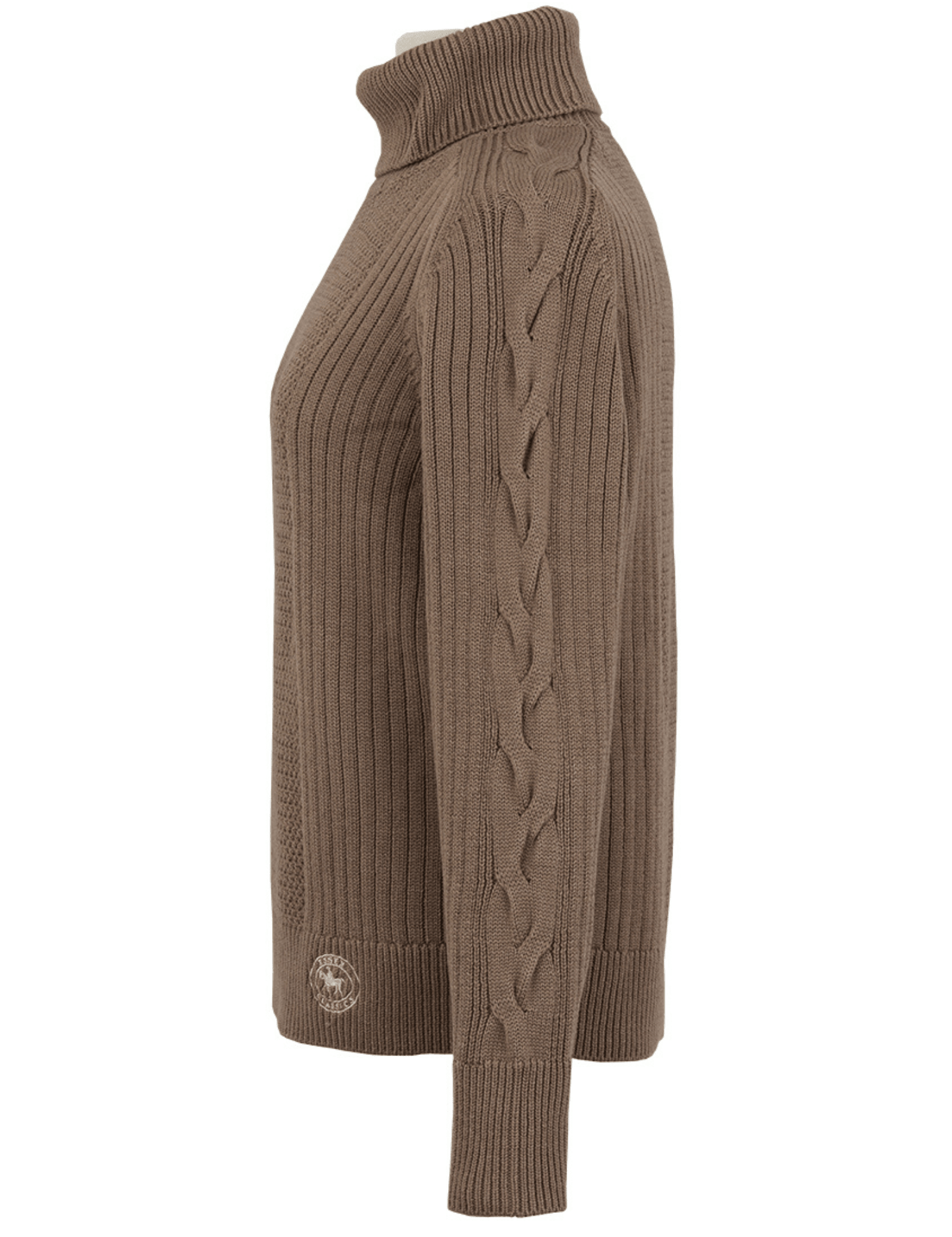 Essex Classics Laced Rein Cable Knit Sweater - Tan - Equiluxe Tack