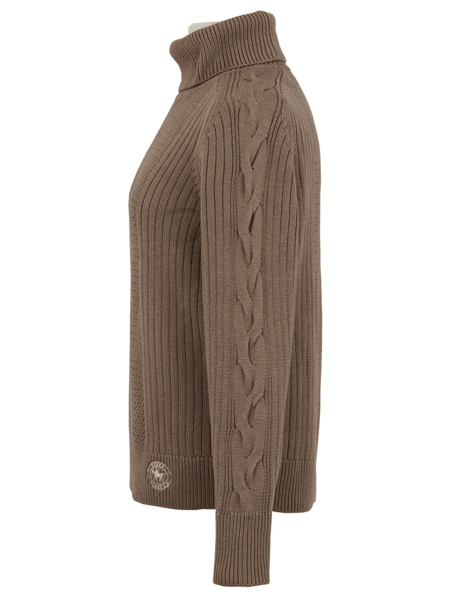Essex Classics Laced Rein Cable Knit Sweater - Tan - Equiluxe Tack
