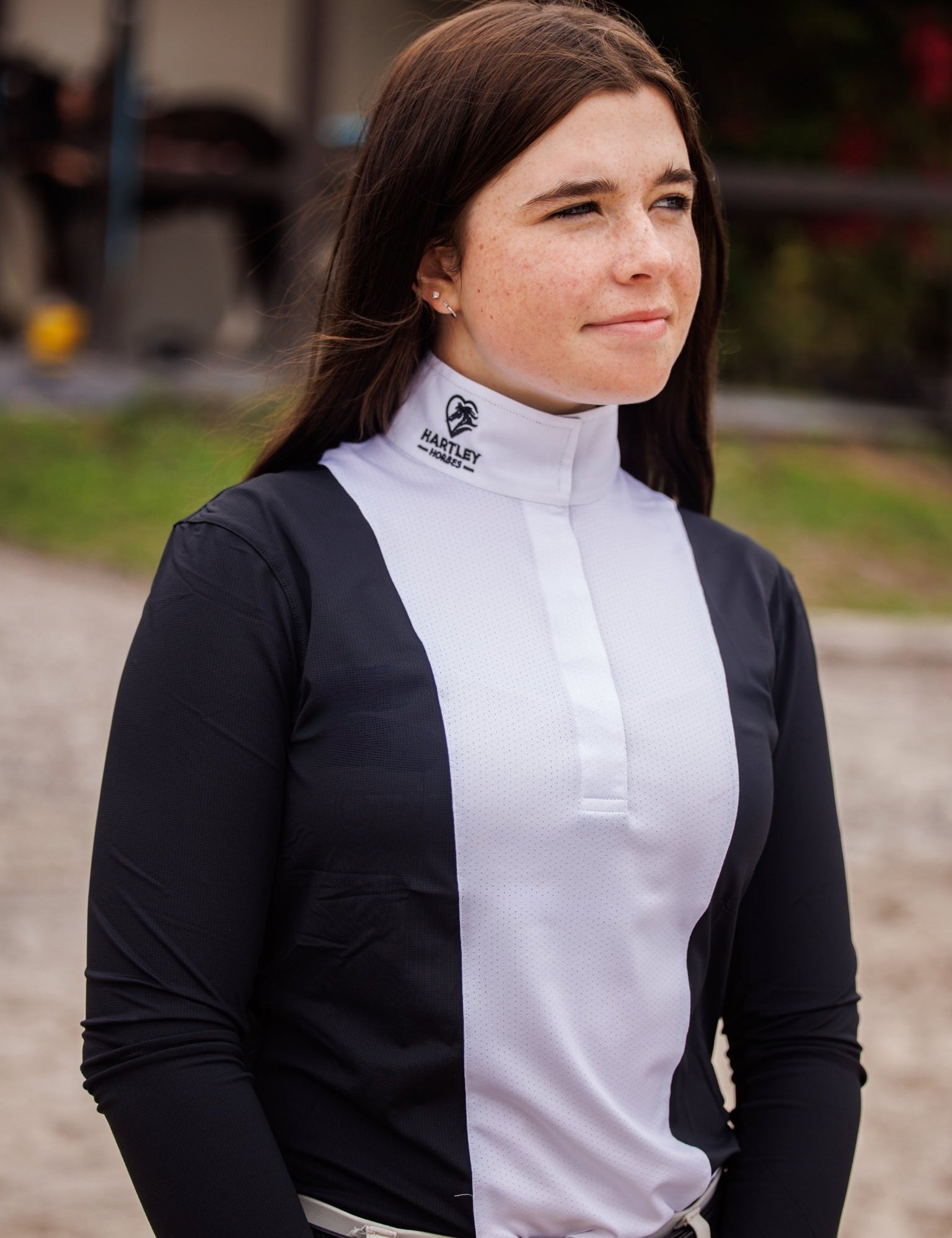 Essex Classics Ladies "Luna II" Black Self - Trim Long Sleeve Performance Show Shirt - Essex Classics - Equiluxe Tack