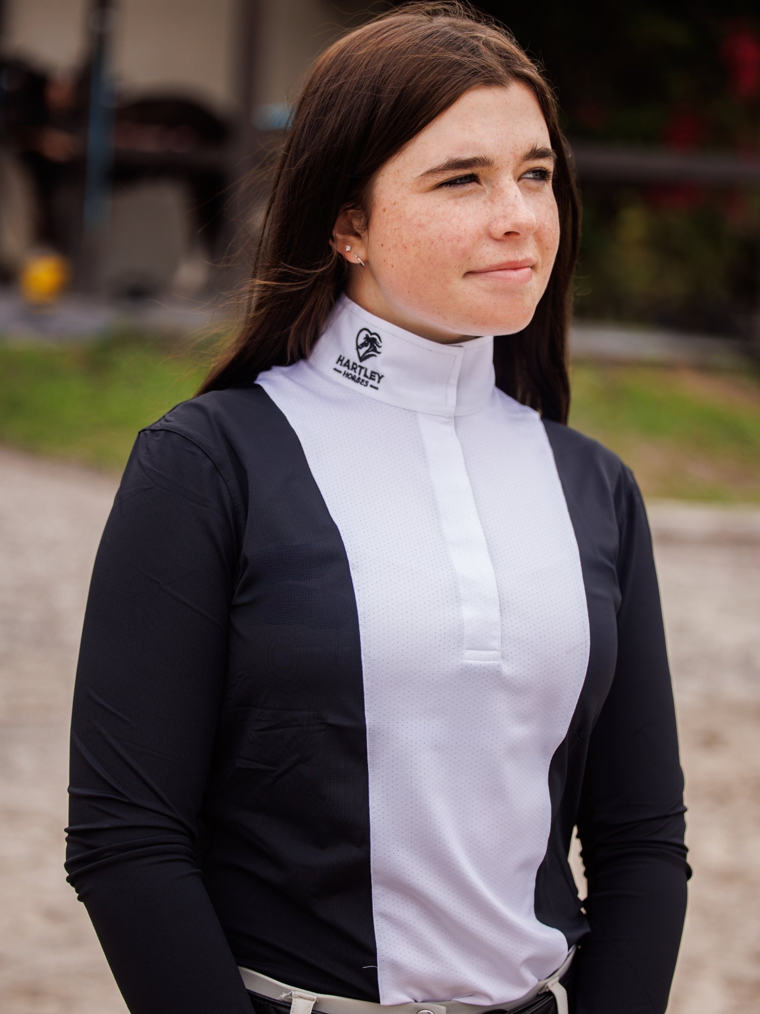 Essex Classics Ladies "Luna II" Black Self - Trim Long Sleeve Performance Show Shirt - Essex Classics - Equiluxe Tack