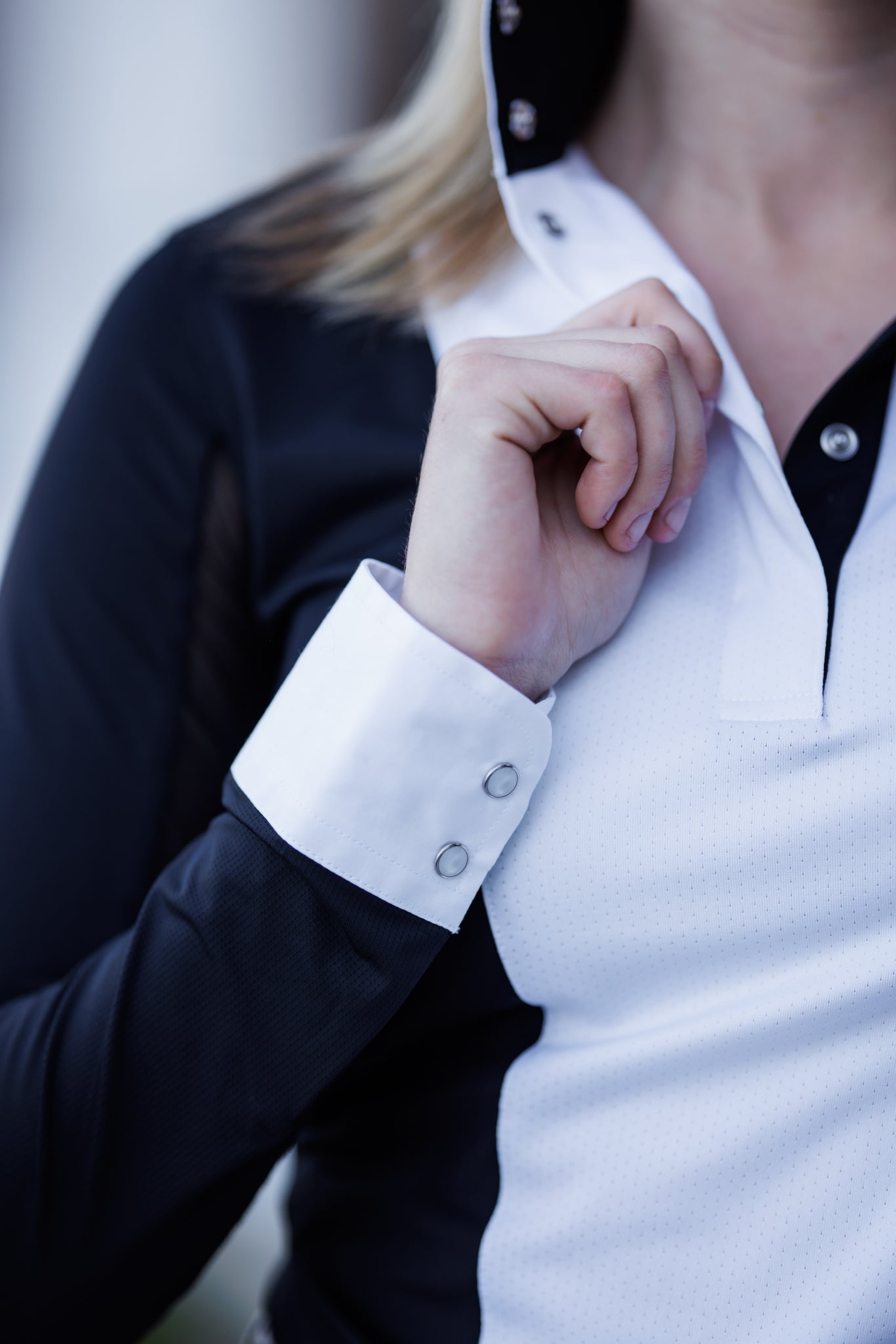 Essex Classics Ladies "Luna II" Black Self - Trim Long Sleeve Performance Show Shirt - Essex Classics - Equiluxe Tack