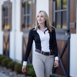 Essex Classics Ladies "Luna II" Black Self - Trim Long Sleeve Performance Show Shirt - Essex Classics - Equiluxe Tack