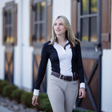 Essex Classics Ladies "Luna II" Black Self - Trim Long Sleeve Performance Show Shirt - Essex Classics - Equiluxe Tack