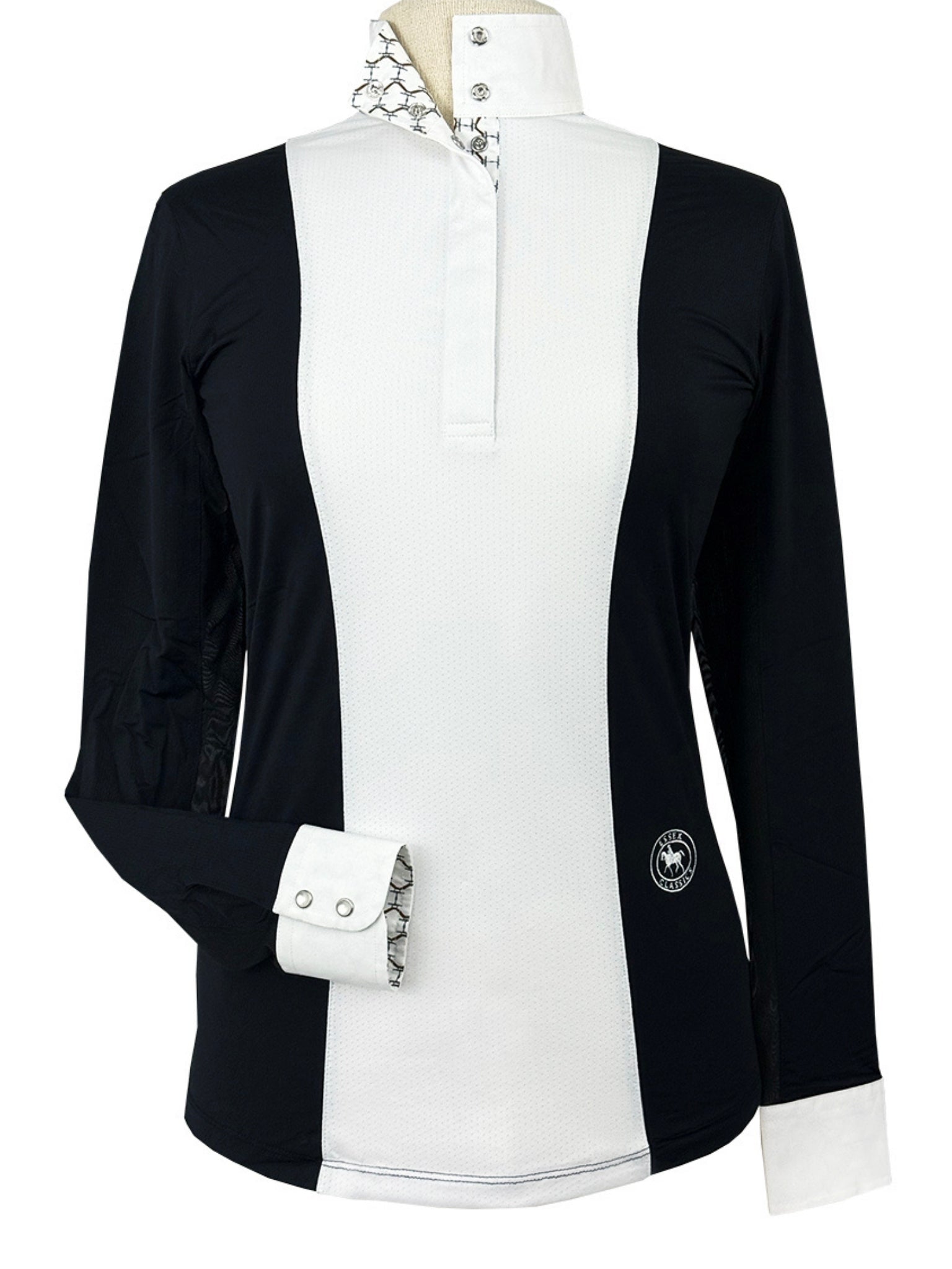 Essex Classics Ladies "Luna II" Black with Braided Reins & Bits Long Sleeve Performance Show Shirt - Equiluxe Tack