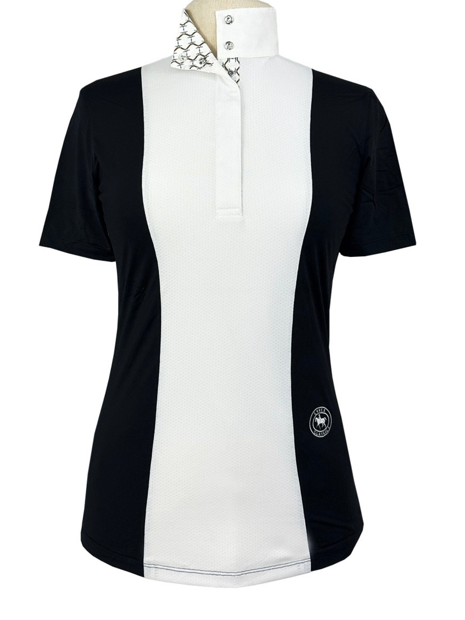 Essex Classics Ladies "Luna II" Black with Braided Reins & Bits Short Sleeve Performance Show Shirt - Equiluxe Tack
