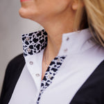 Essex Classics Ladies "Luna II" Black with Cows Long Sleeve Performance Show Shirt - Equiluxe Tack