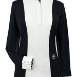 Essex Classics Ladies "Luna II" Black with Cows Long Sleeve Performance Show Shirt - Equiluxe Tack