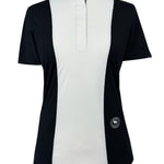 Essex Classics Ladies "Luna II" Black with Cows Short Sleeve Performance Show Shirt - Equiluxe Tack
