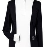 Essex Classics Ladies "Luna II" Black with Geometric Long Sleeve Performance Show Shirt - DEFECT - Essex Classics - Equiluxe Tack