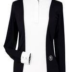 Essex Classics Ladies "Luna II" Black with Geometric Long Sleeve Performance Show Shirt - Essex Classics - Equiluxe Tack