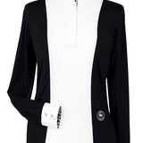 Essex Classics Ladies "Luna II" Black with Geometric Long Sleeve Performance Show Shirt - Essex Classics - Equiluxe Tack