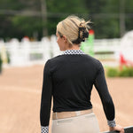 Essex Classics Ladies "Luna II" Black with Geometric Long Sleeve Performance Show Shirt - Essex Classics - Equiluxe Tack