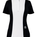 Essex Classics Ladies "Luna II" Black with Geometric Short Sleeve Performance Show Shirt - Equiluxe Tack