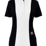 Essex Classics Ladies "Luna II" Black with Leopard Short Sleeve Performance Show Shirt - Essex Classics - Equiluxe Tack